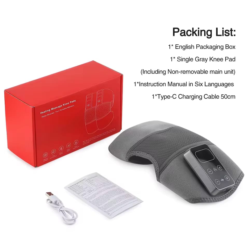 Cordless Electric Knee Massager 3 Vibrations 5 Heating Levels For Shoulder & Elbow