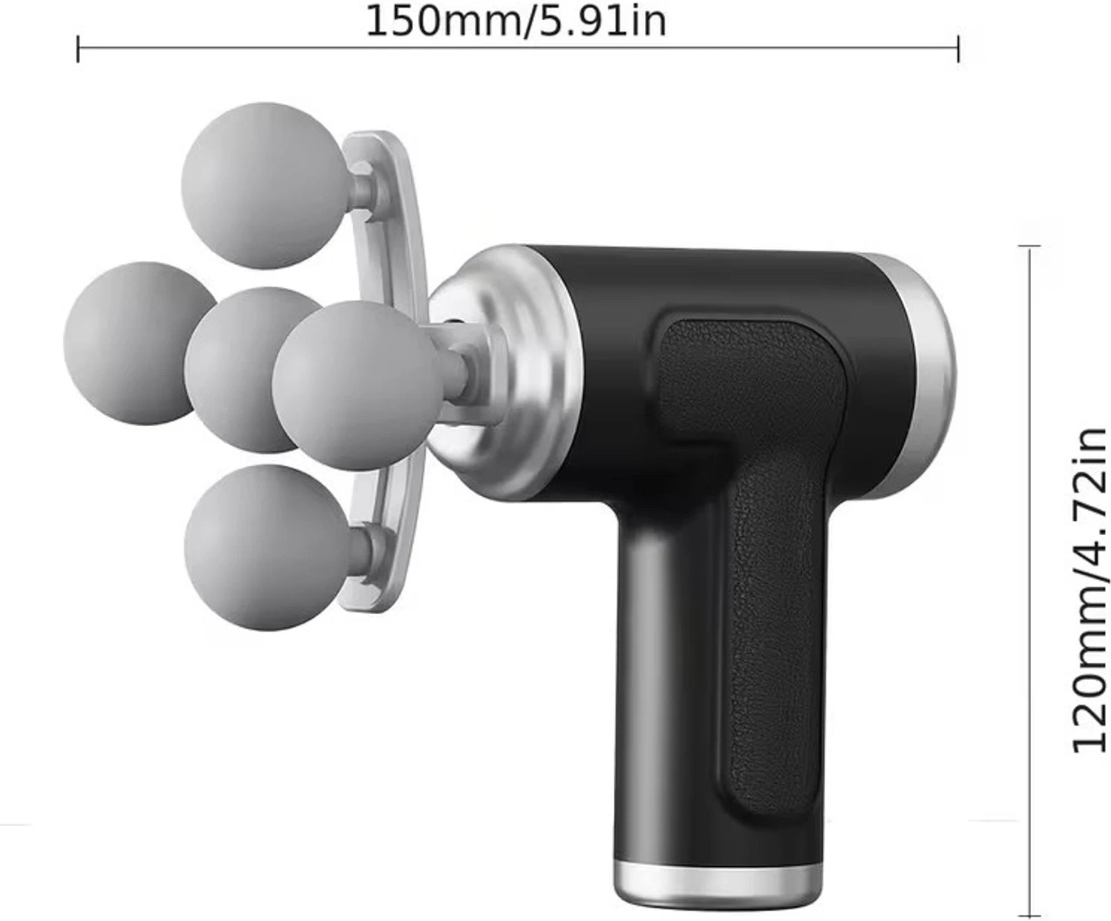 5 Head Deep Tissue Massage Gun with 9 Attachments