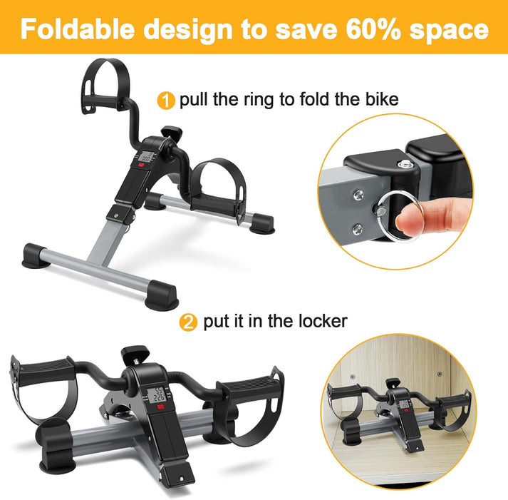 Foldable Mini Pedal Exerciser for Arms and Legs