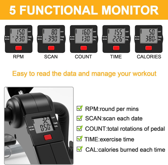 Foldable Mini Pedal Exerciser for Arms and Legs