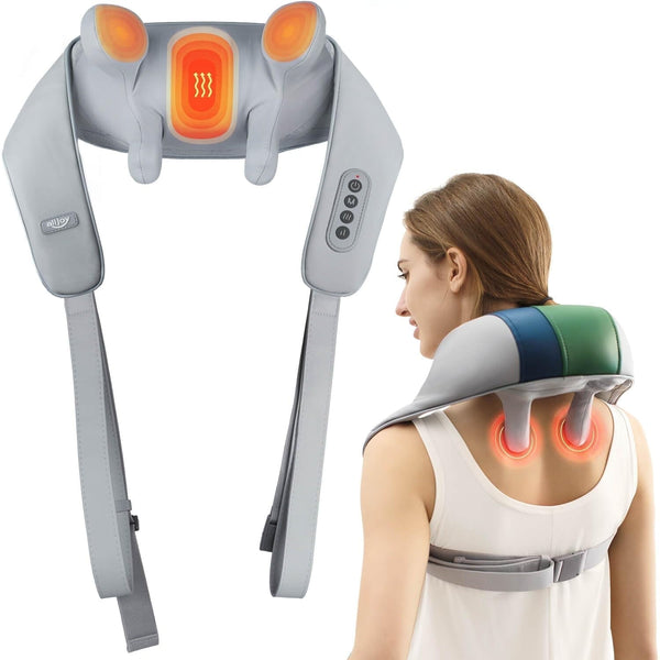 Wireless 4D Shiatsu Neck Massager with Heat – Deep Kneading Relief