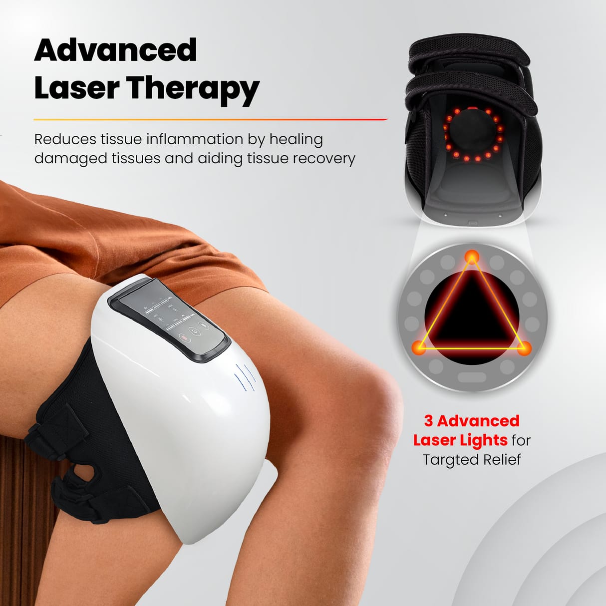 Smart Heated Knee Massager with Red Light and Air Pressure
