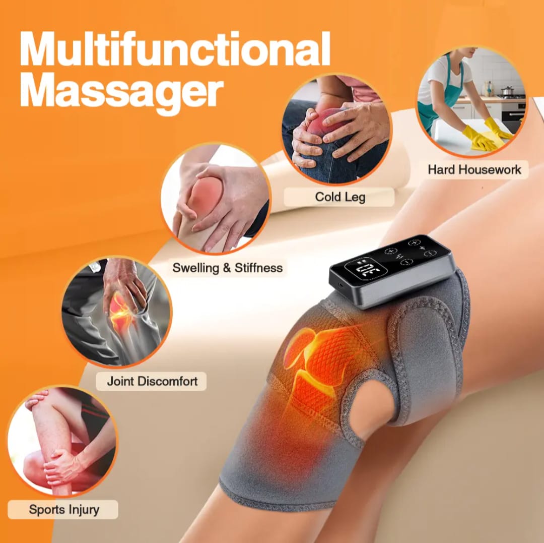 Cordless Electric Knee Massager 3 Vibrations 5 Heating Levels For Shoulder & Elbow