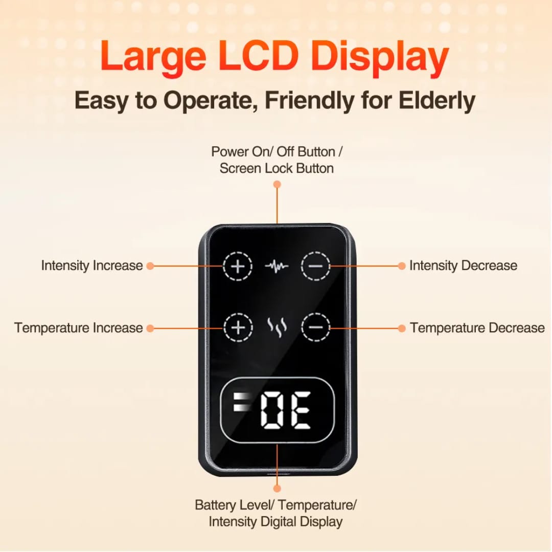 Cordless Electric Knee Massager 3 Vibrations 5 Heating Levels For Shoulder & Elbow