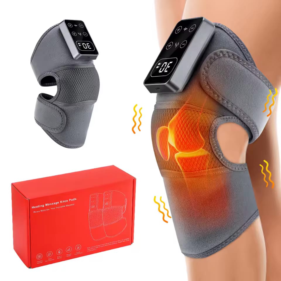 Cordless Electric Knee Massager 3 Vibrations 5 Heating Levels For Shoulder & Elbow