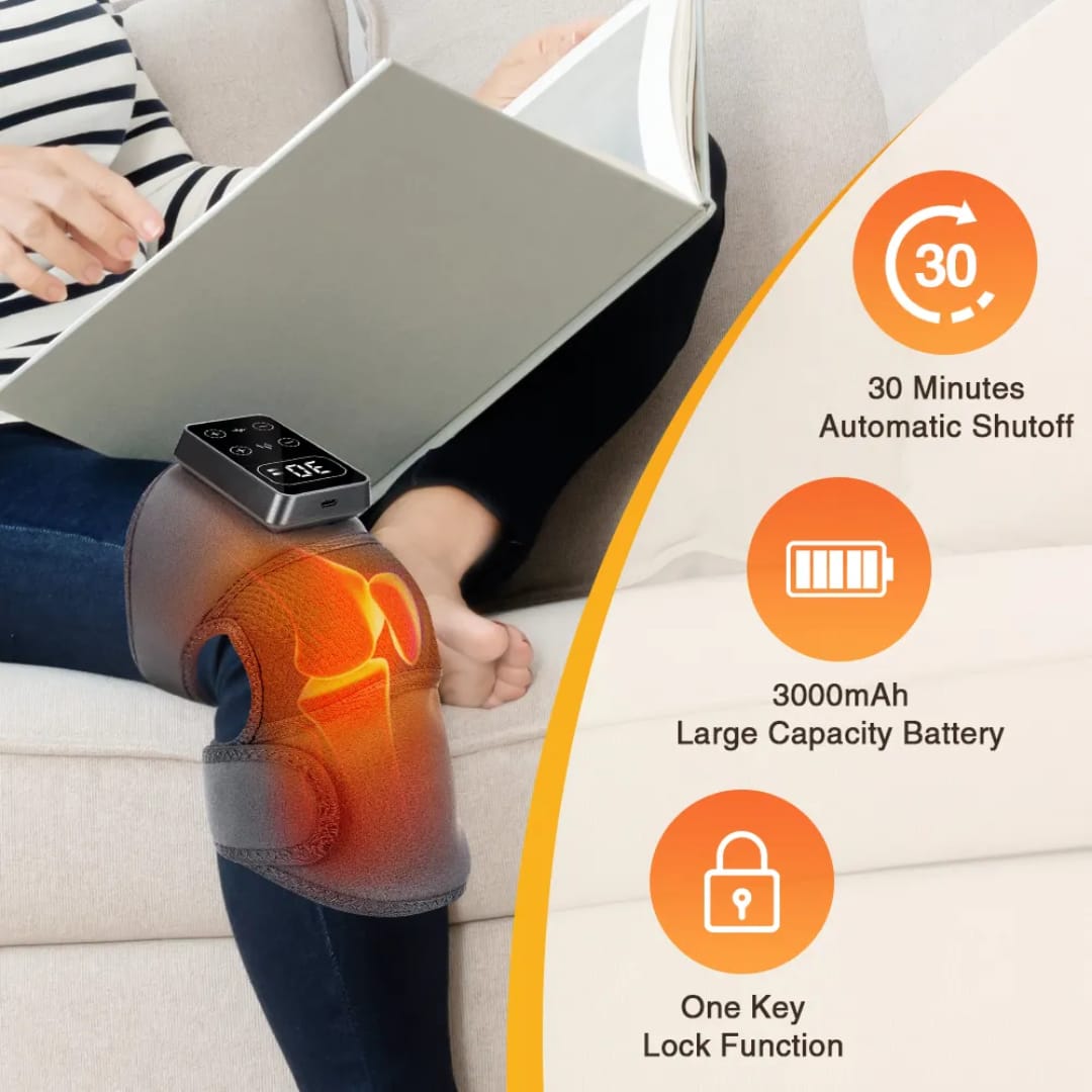 Cordless Electric Knee Massager 3 Vibrations 5 Heating Levels For Shoulder & Elbow
