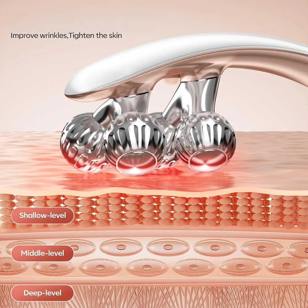 V Face Beauty Device | 4 in 1 - RF Radio Frequency + Microcurrent + Vibration + Red & Blue Light