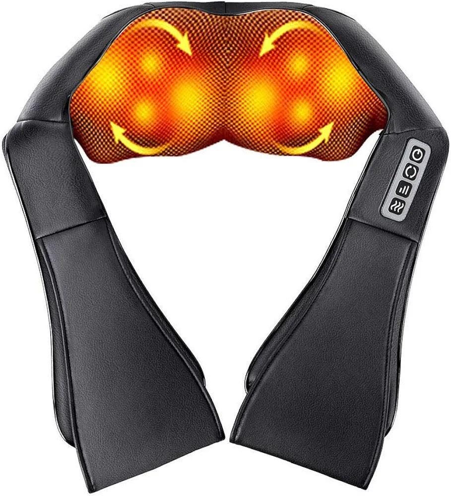 Neck Back and Shoulder Massager, Electric Shiatsu Massager with Heating, Deep Tissue 3D Kneading Pressure Massager