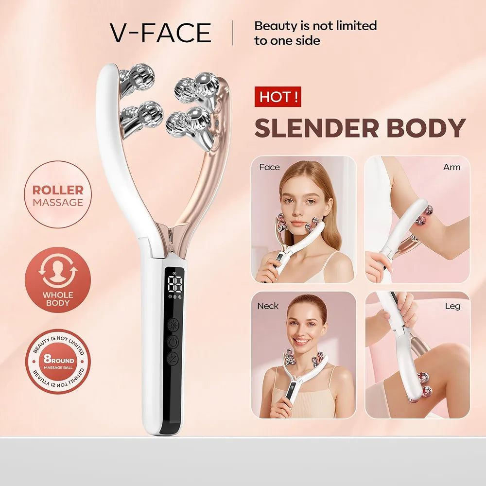 V Face Beauty Device | 4 in 1 - RF Radio Frequency + Microcurrent + Vibration + Red & Blue Light