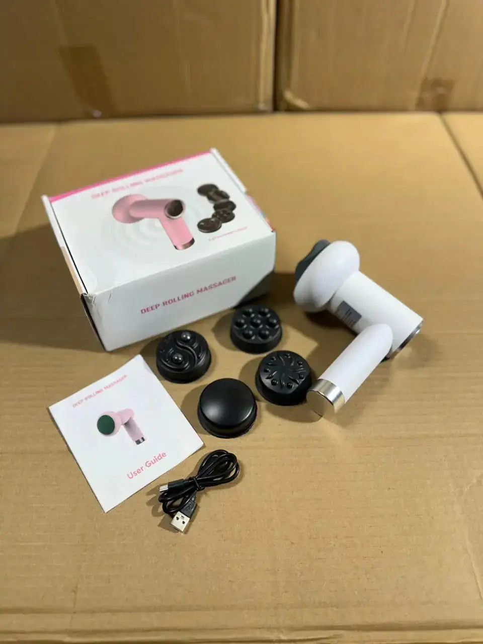 Cordless Body Massager with 5 Massage Heads and 6 Intensity Levels