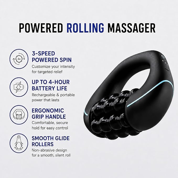 Electric Rolling Percussive Massager, Deep Tissue Muscle Roller