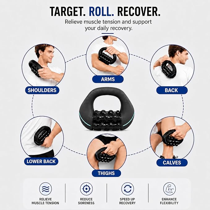 Electric Rolling Percussive Massager, Deep Tissue Muscle Roller