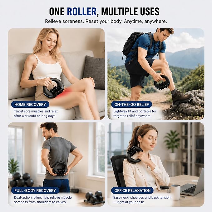 Electric Rolling Percussive Massager, Deep Tissue Muscle Roller