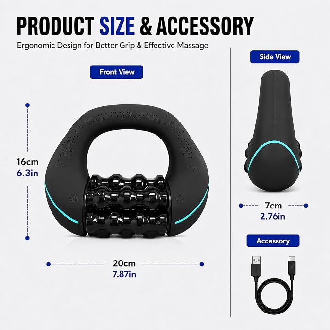 Electric Rolling Percussive Massager, Deep Tissue Muscle Roller